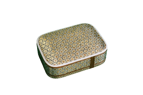 Edler Schmuckkasten/Spielkartenbehälter aus Holz mit Intarsie