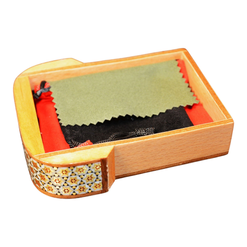 Edles Schmuckkästchen/Spielkartenbehälter aus Holz mit Intarsie und Handbelates Blumentmuster