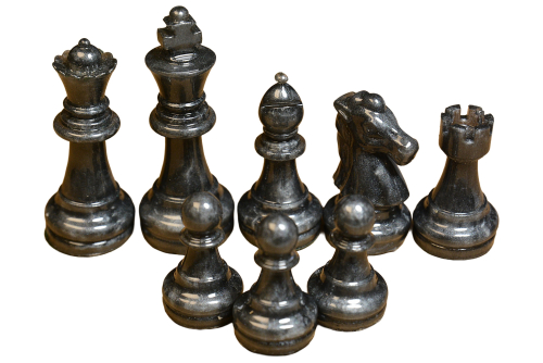 Premium Schachfiguren aus Epoxy Resin, 16 weiß und 16 Schwarze Figuren 